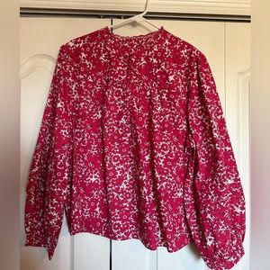 J Crew Ladies Long Sleeve Floral Blouse